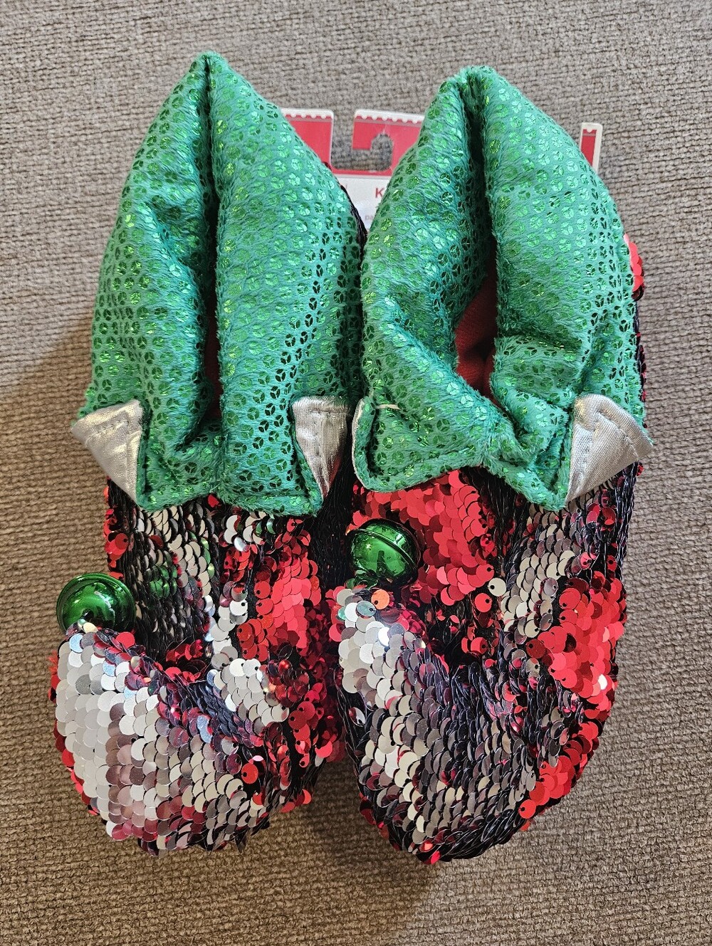 NWT kids sequin elf slippers. Size 2/3